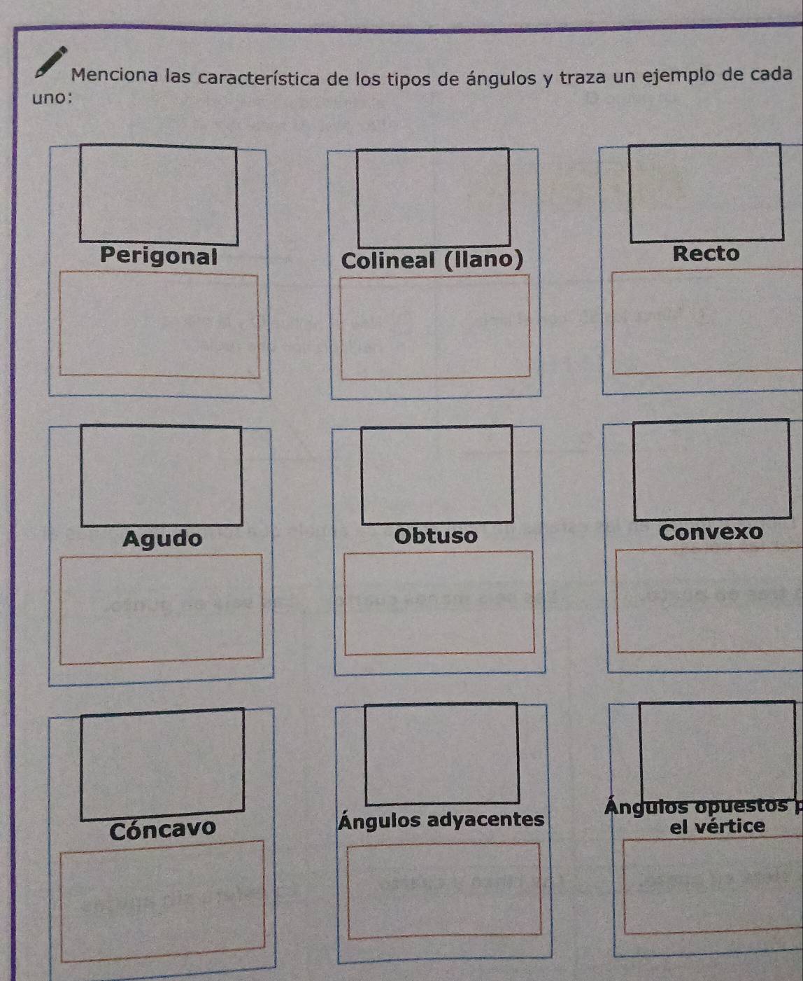 Resuelto:Menciona las característica de los tipos de ángulos y traza un ...