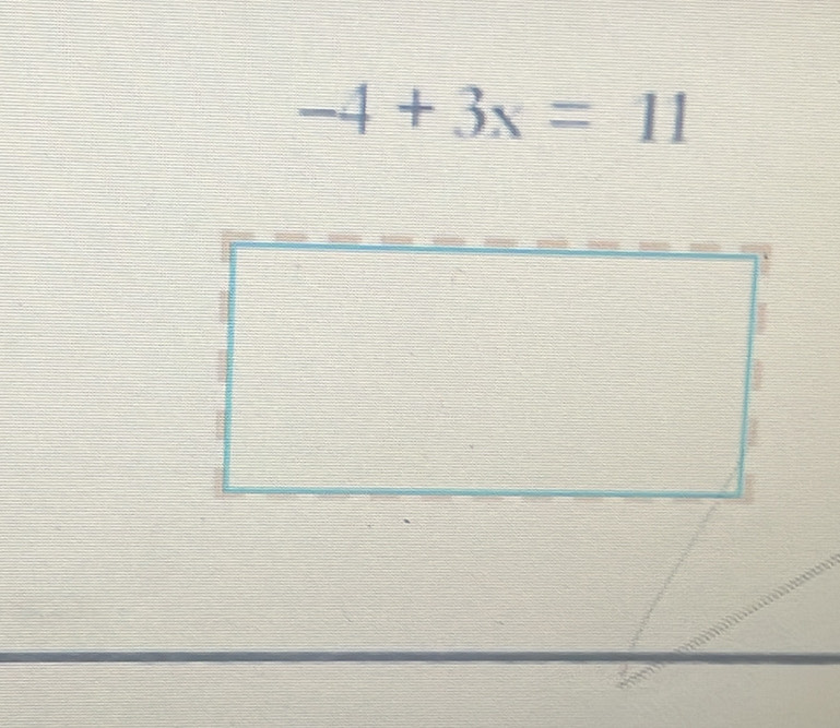 -4+3x=11