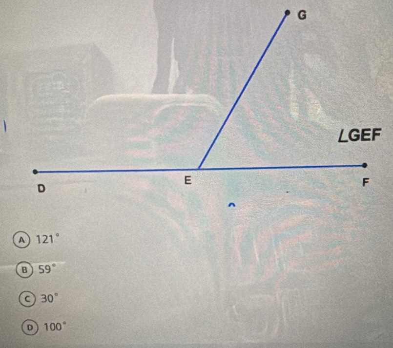 a 121°
B 59°
a 30°
D 100°