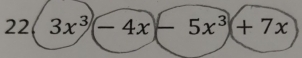 22(3x^3-4x-5x^3)+7x