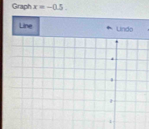 Graph x=-0.5. 
Line Undo