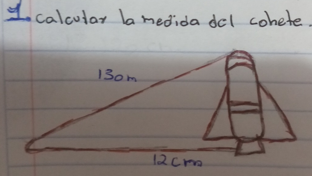 calcular ba medida del cohete.