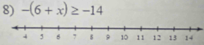 -(6+x)≥ -14