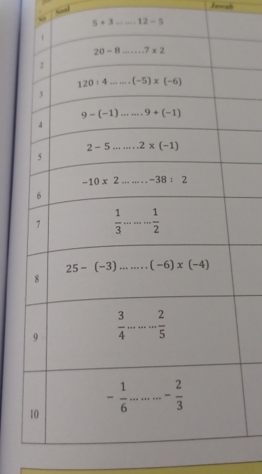 Soal
Jawab
5+3...12-5