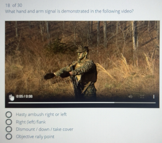 Solved: of 30 What hand and arm signal is demonstrated in the following ...