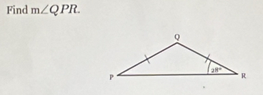 Find m∠ QPR.