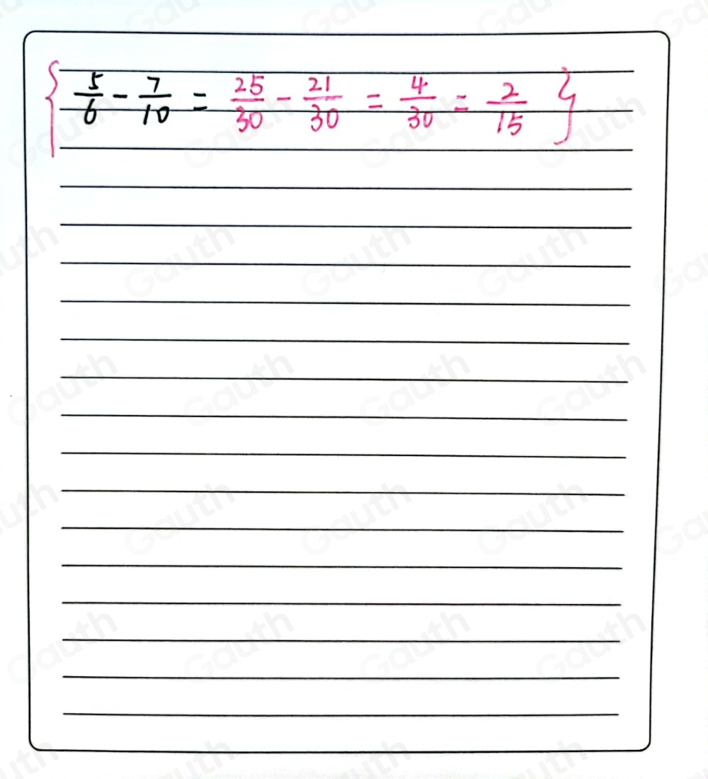 Solved: Subtract. 5/6 - 7/10 Write your answer as a fraction in ...