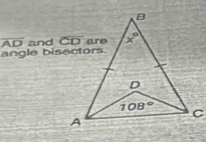 overline AD and 
angle bisectors.