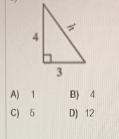 A) 1 B) 4
C) 5 D) 12