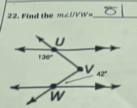 Find the m∠ UVW= _