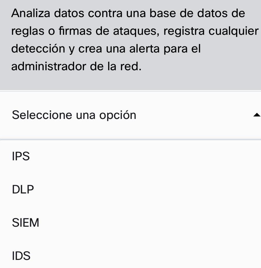 Resuelto:Analiza datos contra una base de datos de reglas o firmas de ...