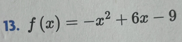 f(x)=-x^2+6x-9