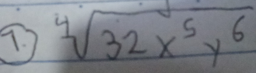 sqrt[4](32x^5y^6)