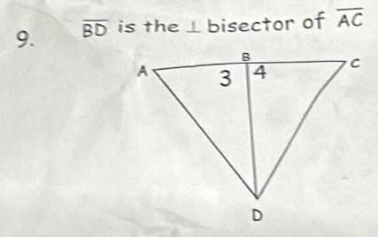 overline BD is the ⊥bisector of overline AC