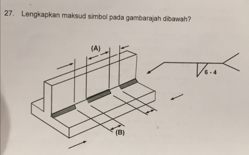 Lengkapkan maksud simbol pada gambarajah dibawah?
(A)
(B)