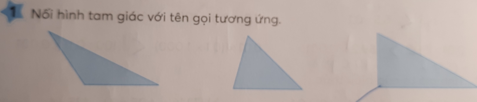 Nối hình tam giác với tên gọi tương ứng.