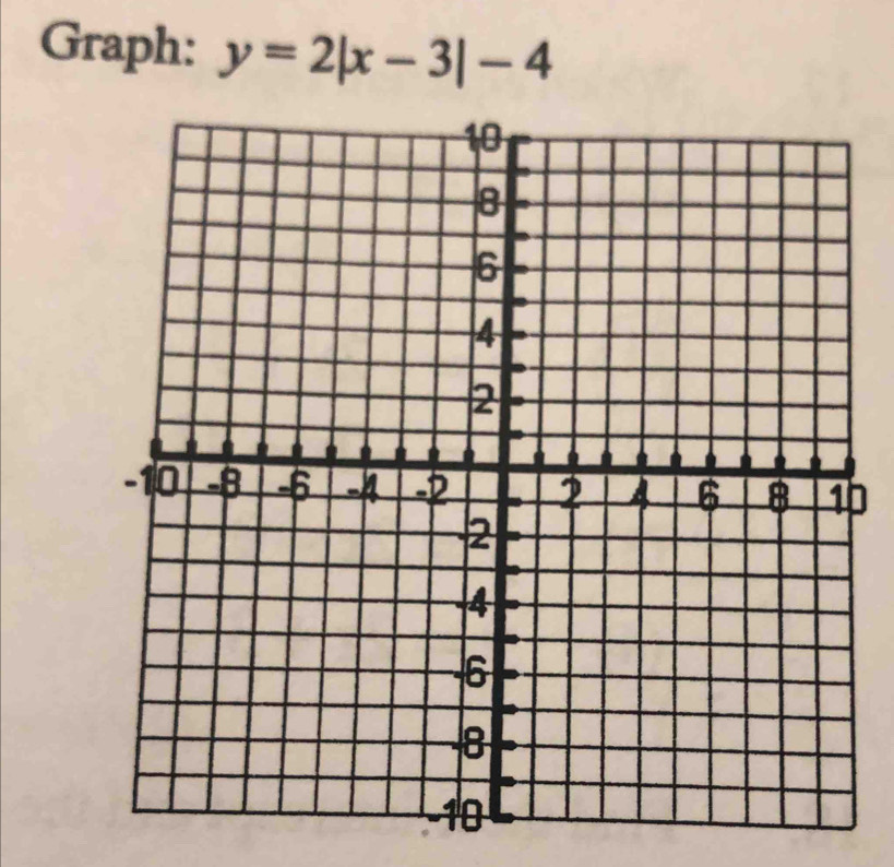 Graph: y=2|x-3|-4
I