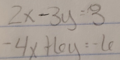 2x-3y=3
-4x+6y=-6