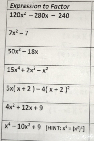 Expression to Factor