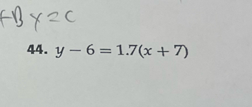 y-6=1.7(x+7)