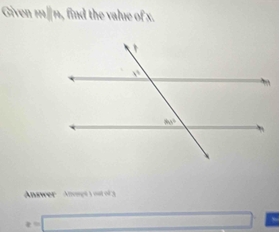 Given m|n, find the value of x.
Answer  -  Anempt 1 out of
x=□