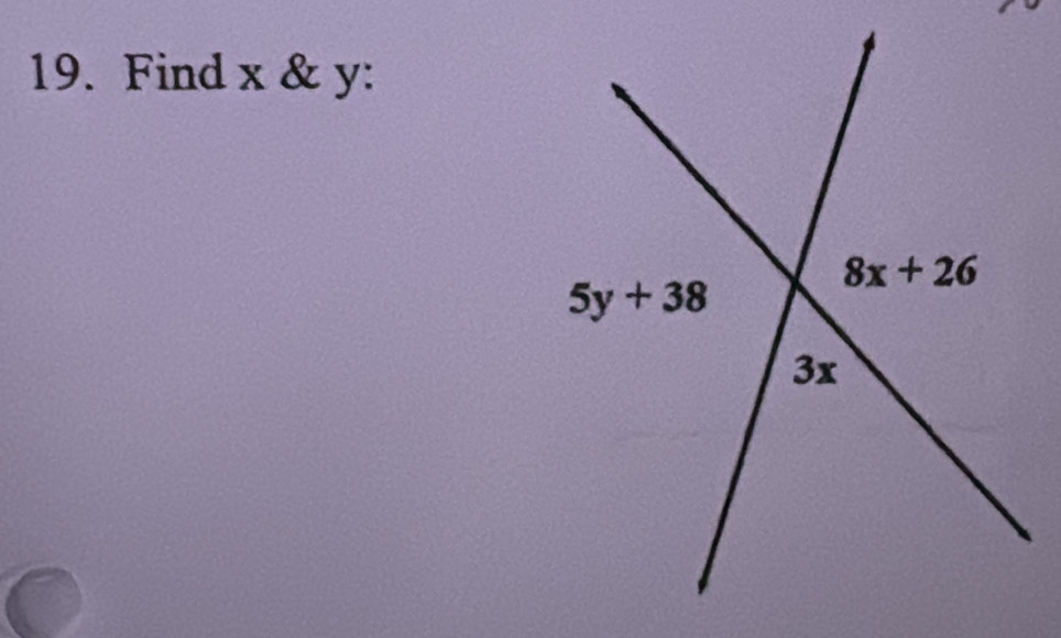 Find x & y: