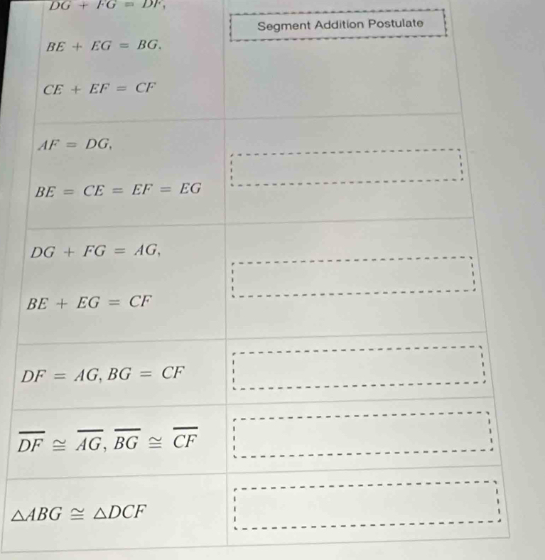 DG+FG=DF
Segment Addition Postulate