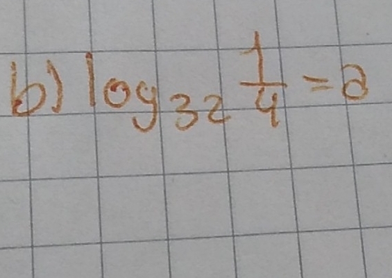 log _32 1/4 =2