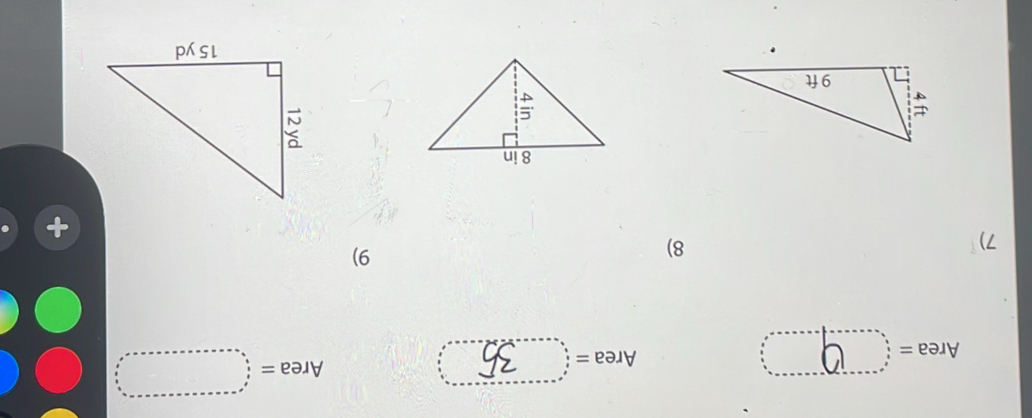 Area = Area =
Area=□
9)
7)
8)