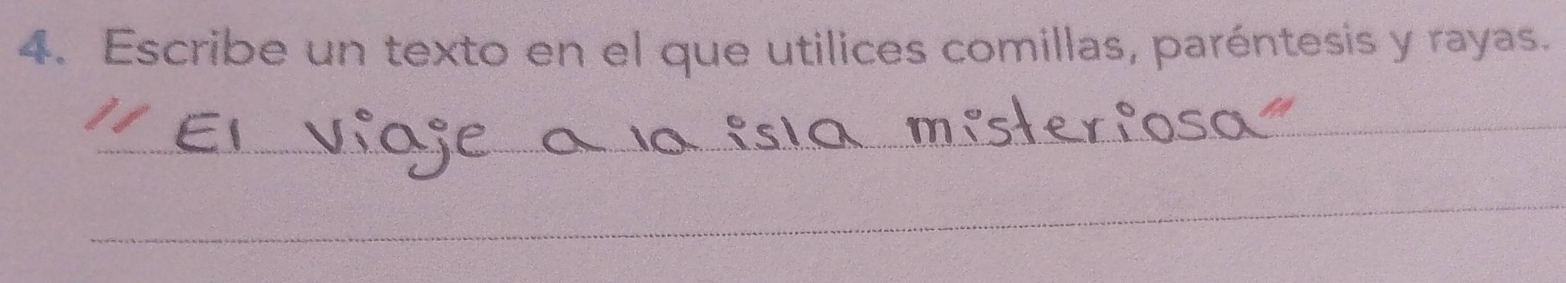 Escribe un texto en el que utilices comillas, paréntesis y rayas. 
_ 
_