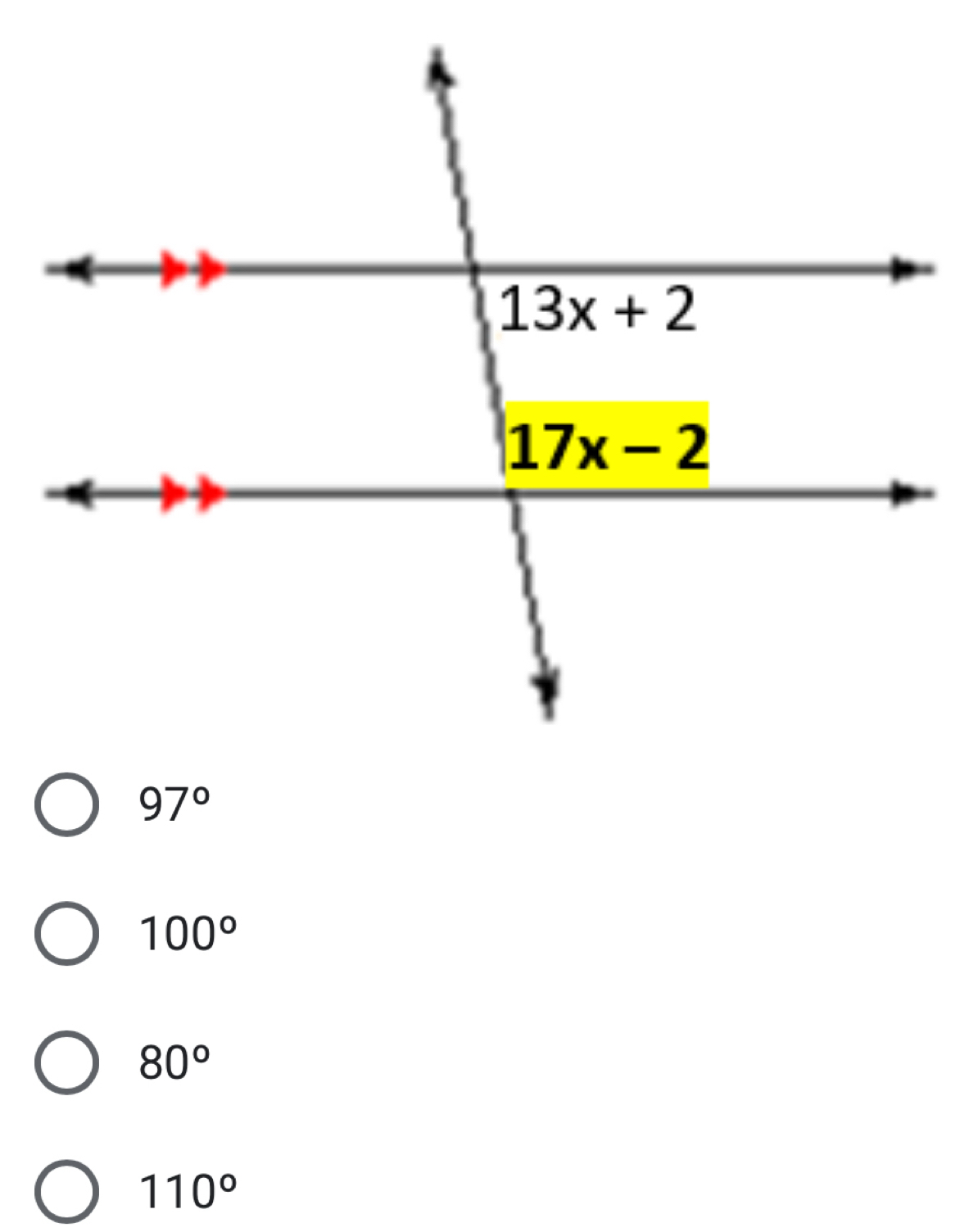 97°
100°
80°
110°