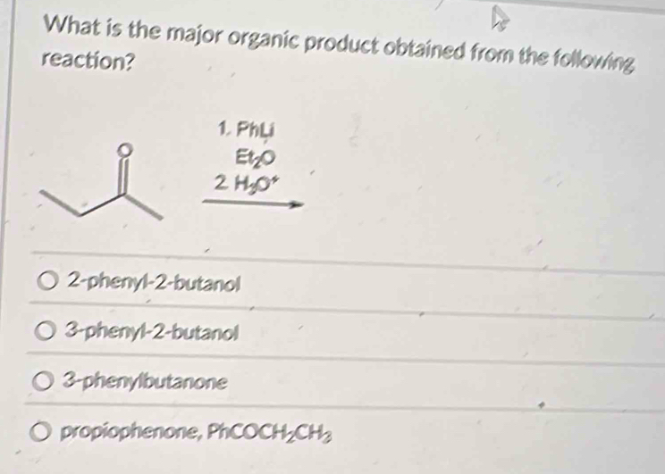 Solved: What is the major organic product obtained from the following ...
