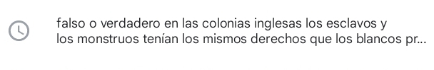 falso o verdadero en las colonias inglesas los esclavos y 
los monstruos tenían los mismos derechos que los blancos pr...