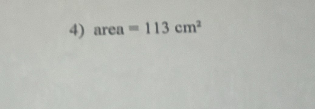 area =113cm^2