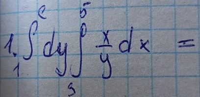 A ∈t _1^(2dy∈t _3^5frac x)ydx=