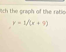 tch the graph of the ratio
y=1/(x+9)