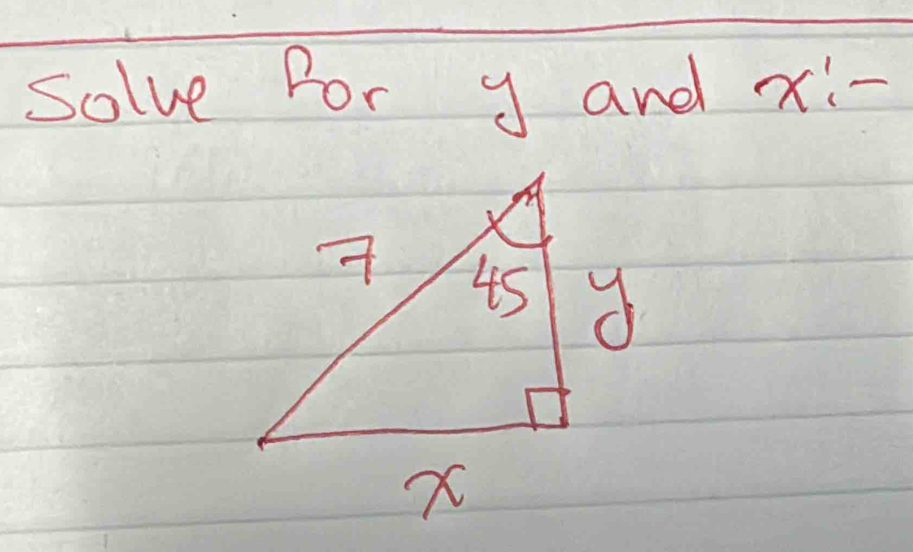 solve Ror y and x -