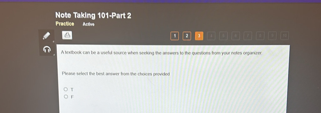 Solved: Note Taking 101-Part 2 Practice Active 1 2 3 4 5 6 B 9 10 A ...