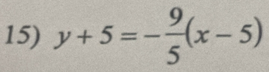 y+5=- 9/5 (x-5)