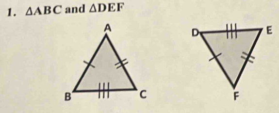 △ ABC and △ DEF