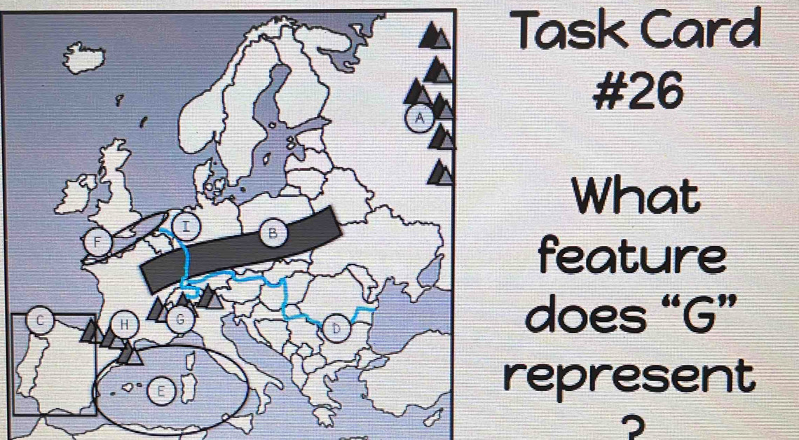 Solved: Task Card #26 What feature does “ G ” epresent ? [Others]