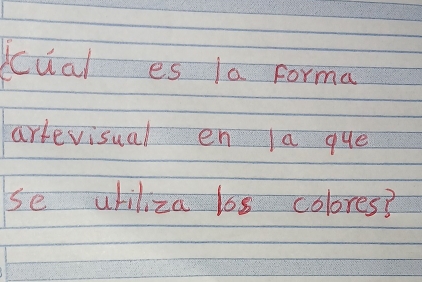 cual es 1a Forma 
artevisual en a que 
se uhiliza los colores?