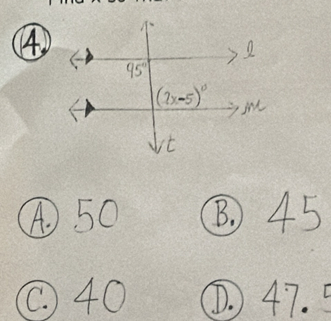 ④50 45
(40 ①47.