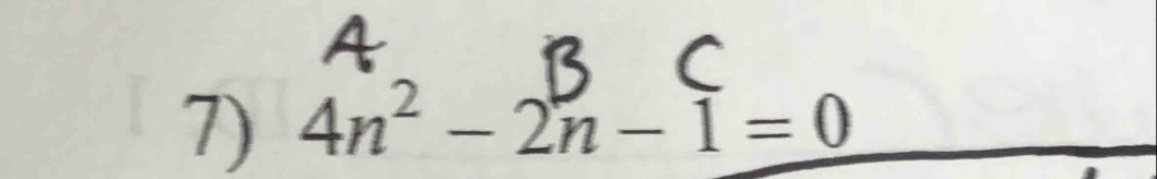 4n^2-2n-1=0