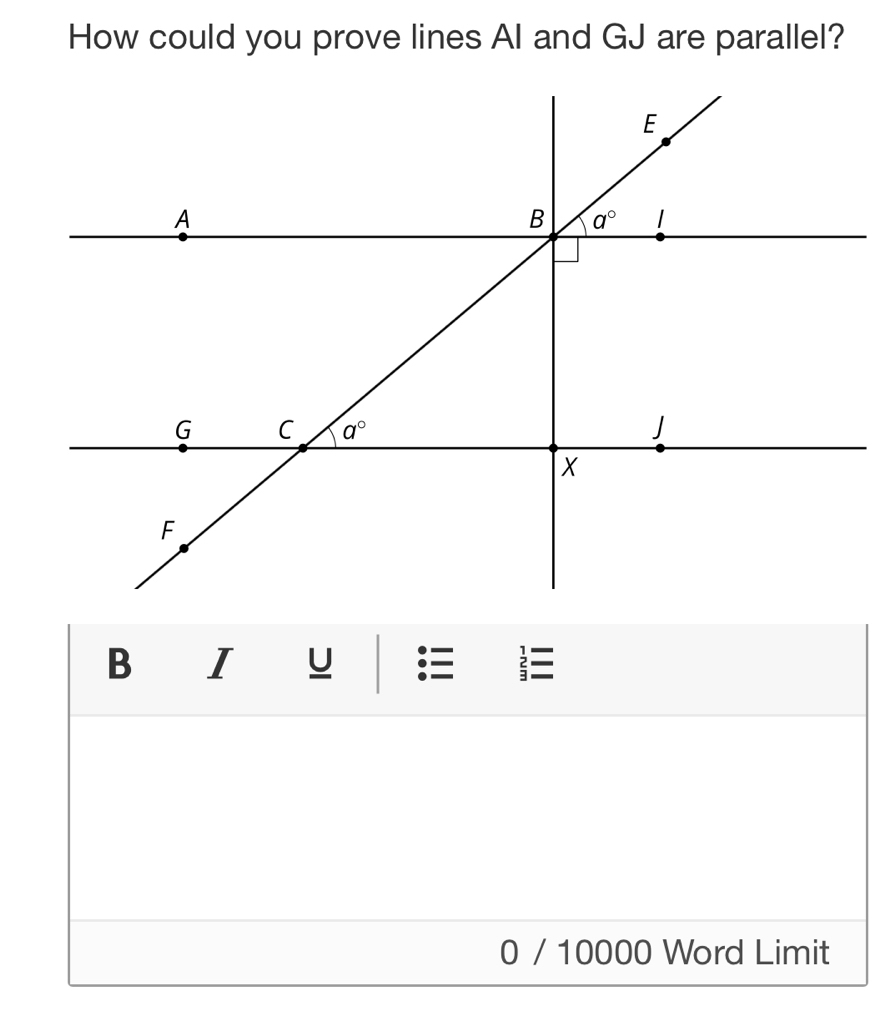 How could you prove lines AI and GJ are parallel?
B  U
0 / 10000 Word Limit