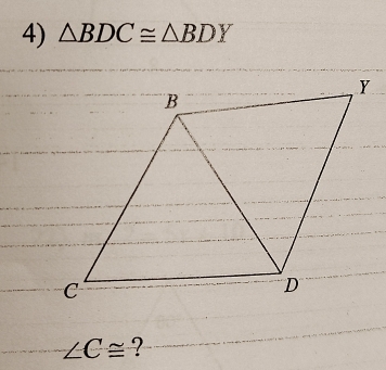 △ BDC≌ △ BDY
∠ C≌ ?