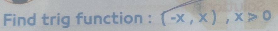 Find trig function : (-x,x),x≥slant 0