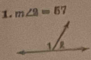 m∠ 2=67