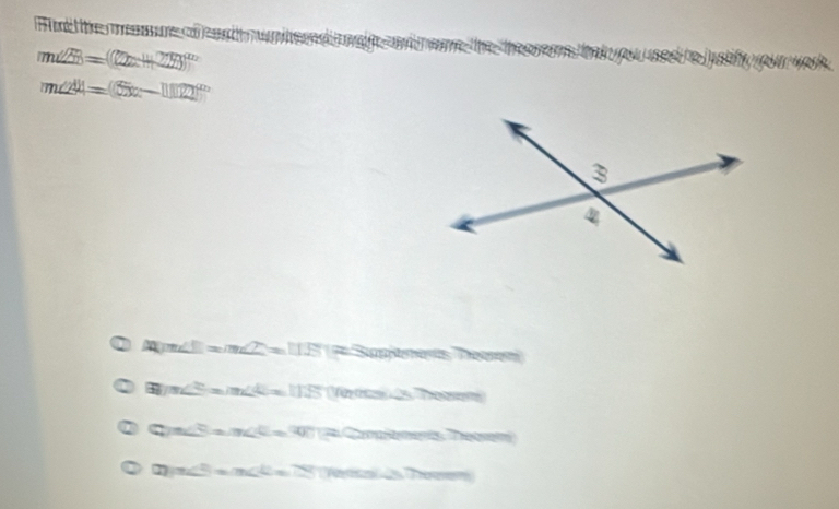 m∠ ZB=((2x+225)^circ 
m∠ 24=(5x-11122)^circ 
To