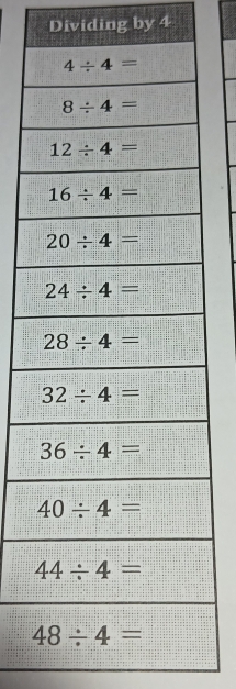 Dividing by 4